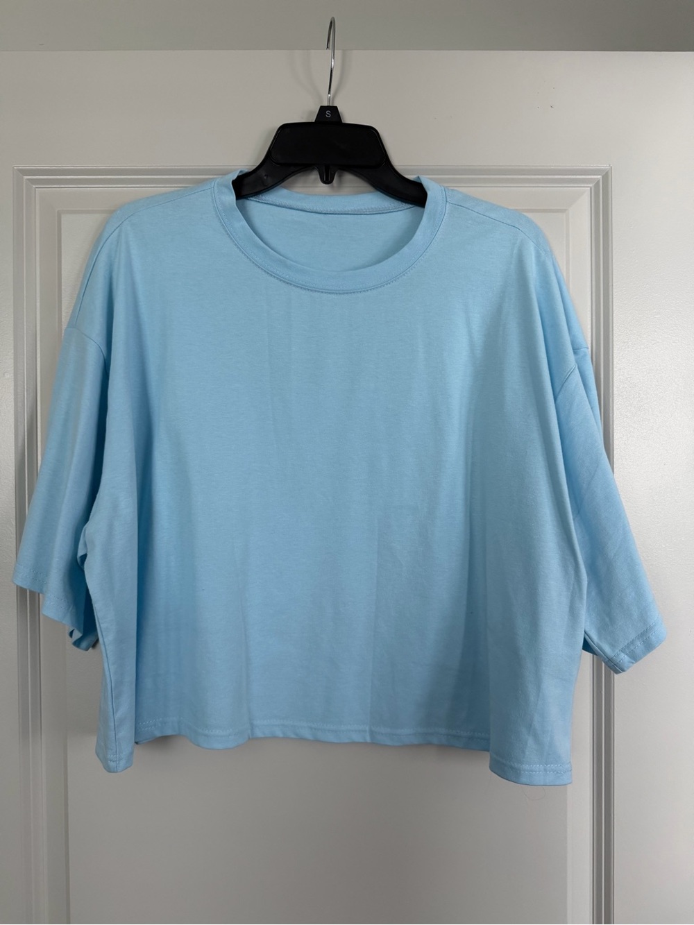 Light Blue Crop Boxy Tee